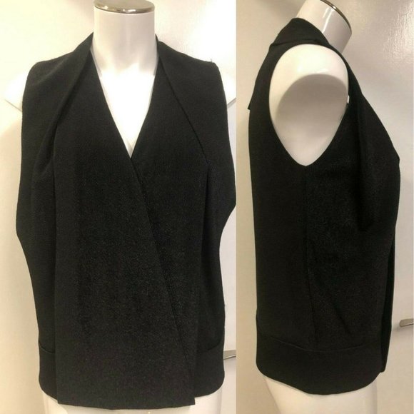 NEW ALEXANDER WANG $890 Stingray Embossed Criss Cross Top Blouse US 2 Black BNWT - Picture 3 of 11